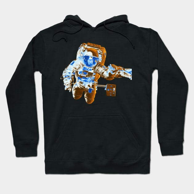NASA Astronaut in Gold, White and Blue Colors Hoodie by The Black Panther